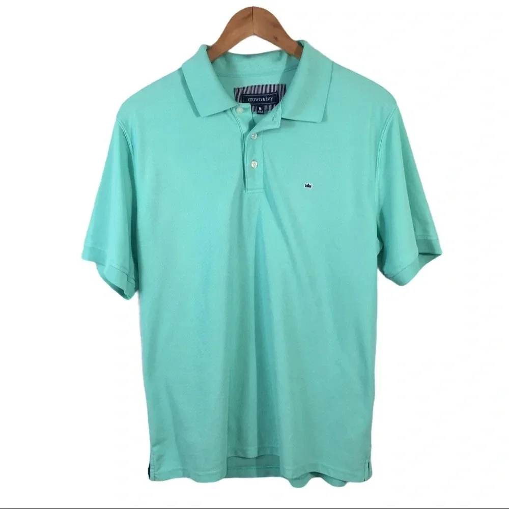 PO379 Crown & Ivy Polyester Polo Golf Shirt M